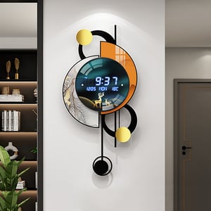 26.4" LED Silent Wall Clock with Multi-Function Display, Voice-Activated, Dual Power – USB or Battery