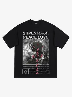 Thesupermade Gangsta Rapper Oversize Graphic T-shirt  - 1990 - Black / 2XL