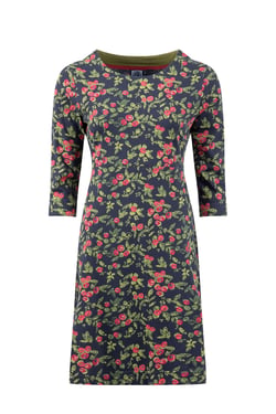 Weird Fish Shafika Organic Cotton Printed Jersey Dress Twilight Size 18