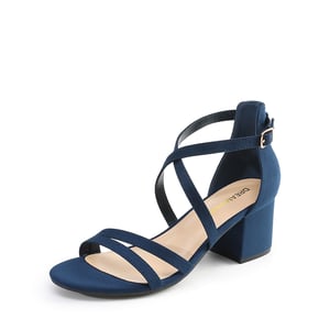 DREAM PAIRS Ankle Strap Low Block Heels