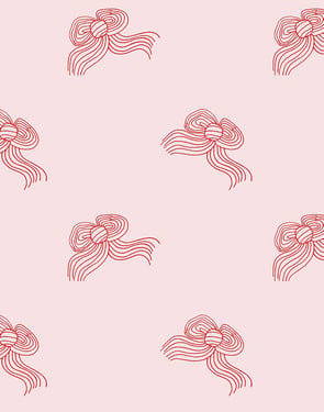 Bows' Wallpaper by Clare V. - Red Shell - Traditional / 27 in. x 27 ft.