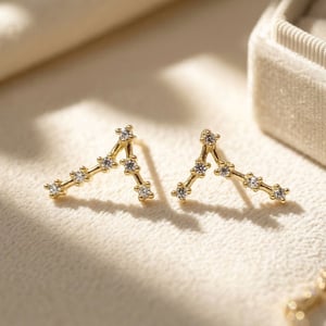 Pisces Star Sign Constellation Astrology Tiny ZodiacEarrings