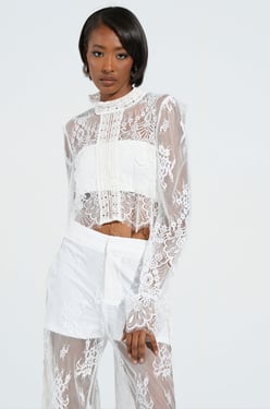 AKIRA Miss Me Yet Lace Blouse | Size XL