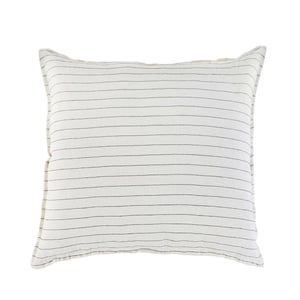 Blake Striped Linen Euro Sham    Cream / Grey
