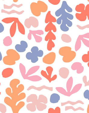 Sea Garden' Wallpaper by Tea Collection - Coral And Pink - Traditional / 27 in. x 27 ft.