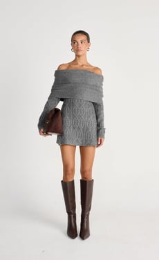 Pavati Long Sleeve Mini Dress (Slate) - L/XL