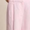 Baby Pink Linen-Blend Jax Wide Leg Trousers