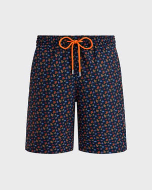 Vilebrequin - Men Long Swim Shorts Micro Ronde Des Tortues - Swimwear - Okoa - Orange - Size XXXL