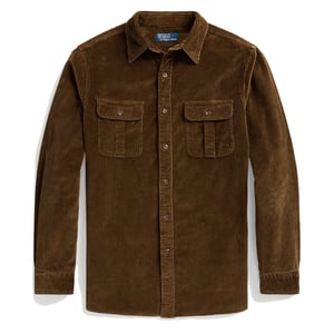 Polo Ralph Lauren Classic Fit Suede-Patch Corduroy Shirt York Brown