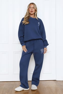 BASE Straight Leg Emblem Sweatpants Navy