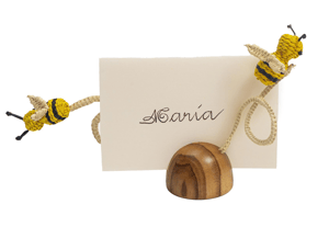 Busy Bees Handwoven Iraca Place Card Holder