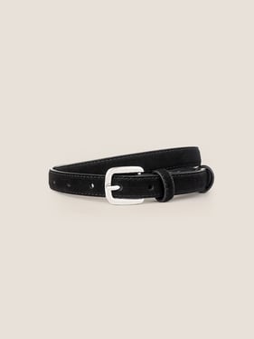 Luxury Suede Decorative Belt With Durable Alloy Buckle - Black / One Size