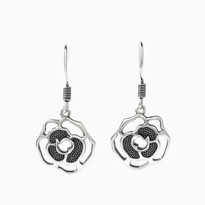 Jeulia "Hollow Rose" Sterling Silver Earrings