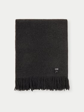 Large Blanket With Fringe - 180x145cm + 2x10cm fringes / Gray / HW02-75