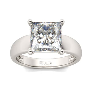 Jeulia Solitaire Princess Cut Sterling Silver Ring