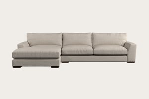 nkuku Guddu Large Left Hand Chaise Sofa | Make To Order | Brera Linen Natural | No Colour