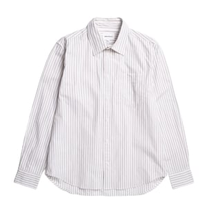 Norse Projects Algot Poplin Stripe Shirt Ecru Stripe