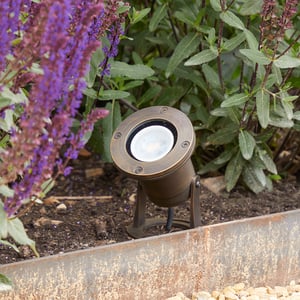 Zennor ip65 garden spotlight on adjustable bracket in bronze
