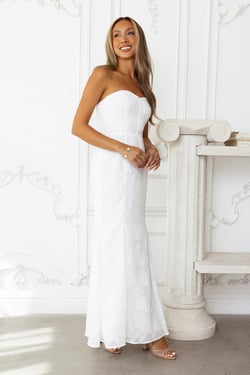 Sea Kissed Strapless Maxi Dress White