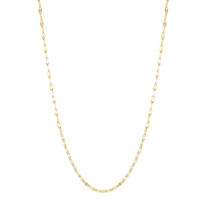 Flattened Rolo Chain Necklace Gold