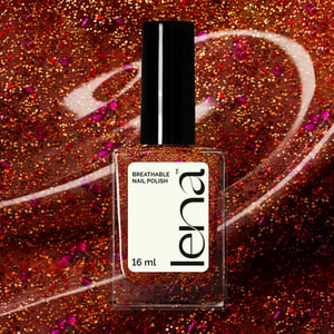 LENA Breathable & Water-Permeable Halal Nail Polish with Glitter - Glitter-ati - LE111