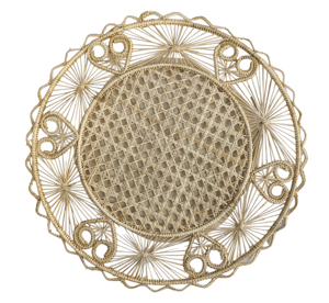 Hidden Hearts Handwoven Iraca Placemat - Solid Color / Natural