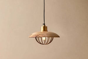 nkuku Chakai Wood & Metal Pendant | Lights | Small | Natural