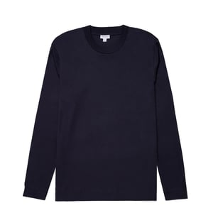 Sunspel Long Sleeve Heavyweight T-shirt Navy