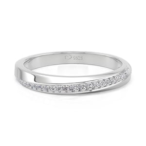Jeulia Simple Twist Men's Wedding Band Sterling Silver