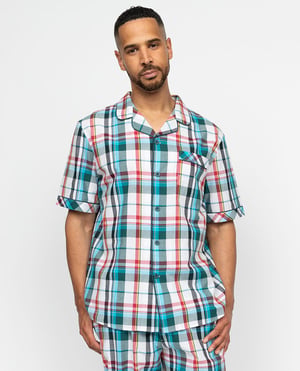 Theo Mens Check Pyjama Top - XL