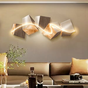 39.4" LED Acrylic Abstract Geometric Wall Decor Modern Art Living Room Bedroom