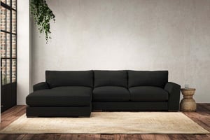 nkuku Guddu Left Hand Chaise Sofa | Make To Order | Medium | Brera Linen Charcoal