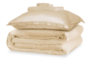 Champagne Oxford Silk Duvet Set - Double / Standard Pillowcases