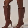 AKIRA Azalea Wang Haileyann Stiletto Boot | Brown | Size 7
