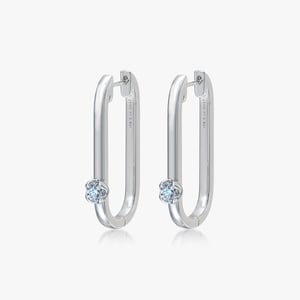 U-shaped Hoop Diamond Earrings - 0.30 CT