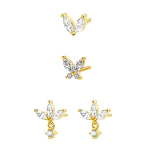 Dainty Earrings Set Sterling Silver