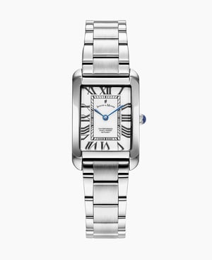 Emily 23x35mm Two-hands Silver-tone White dial Stainless steel swiss watch - 23 x 35 mm