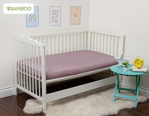QE Home Bamboo Cotton Crib in Sized Fitted Sheet in Orchid, Purple
