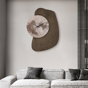23.6" Unique Abstract Geometric Moon Wall Clock 3D Japandi Decor Art Living Room Bedroom