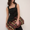 Black Strappy Linen-Blend Waistcoat