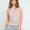 Daisy Street Smock Sheared Bodice Top - Pink - M