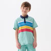 Boys Striped Teal Polo Tee