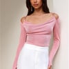 Influence Us Long Sleeve Crop Top Blush