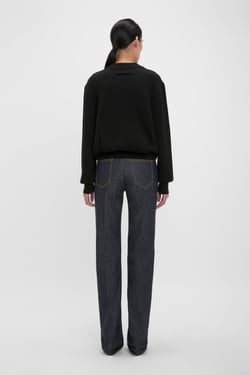 Victoria Beckham Relaxed Fit Jumper In Black - XL - Womens