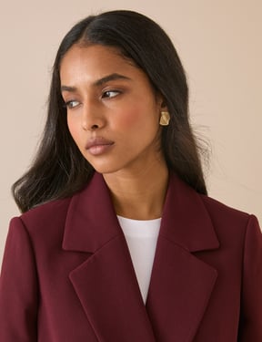 Burgundy Double Breasted Alicia Blazer