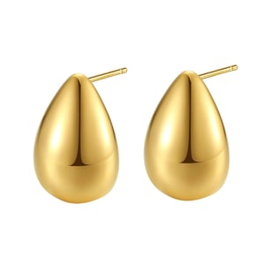 Medium Dome Hoop Earrings Stainless Steel