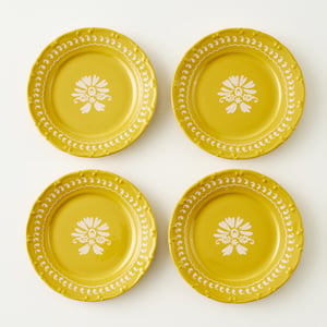 Indian Mustard Porcelain Dessert Plate (Set of 4)