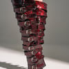 AKIRA Azalea Wang Cinzia Wedge Boot With Buckle Detail | Red | Size 8.5