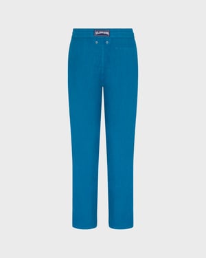 Vilebrequin - Men Linen Pants Regular Fit Solid - Pant - Parc - Blue - Size XXXL