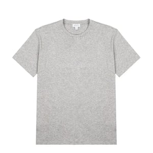 Sunspel Womens Boy Fit Crew Neck T Shirt Grey Melange